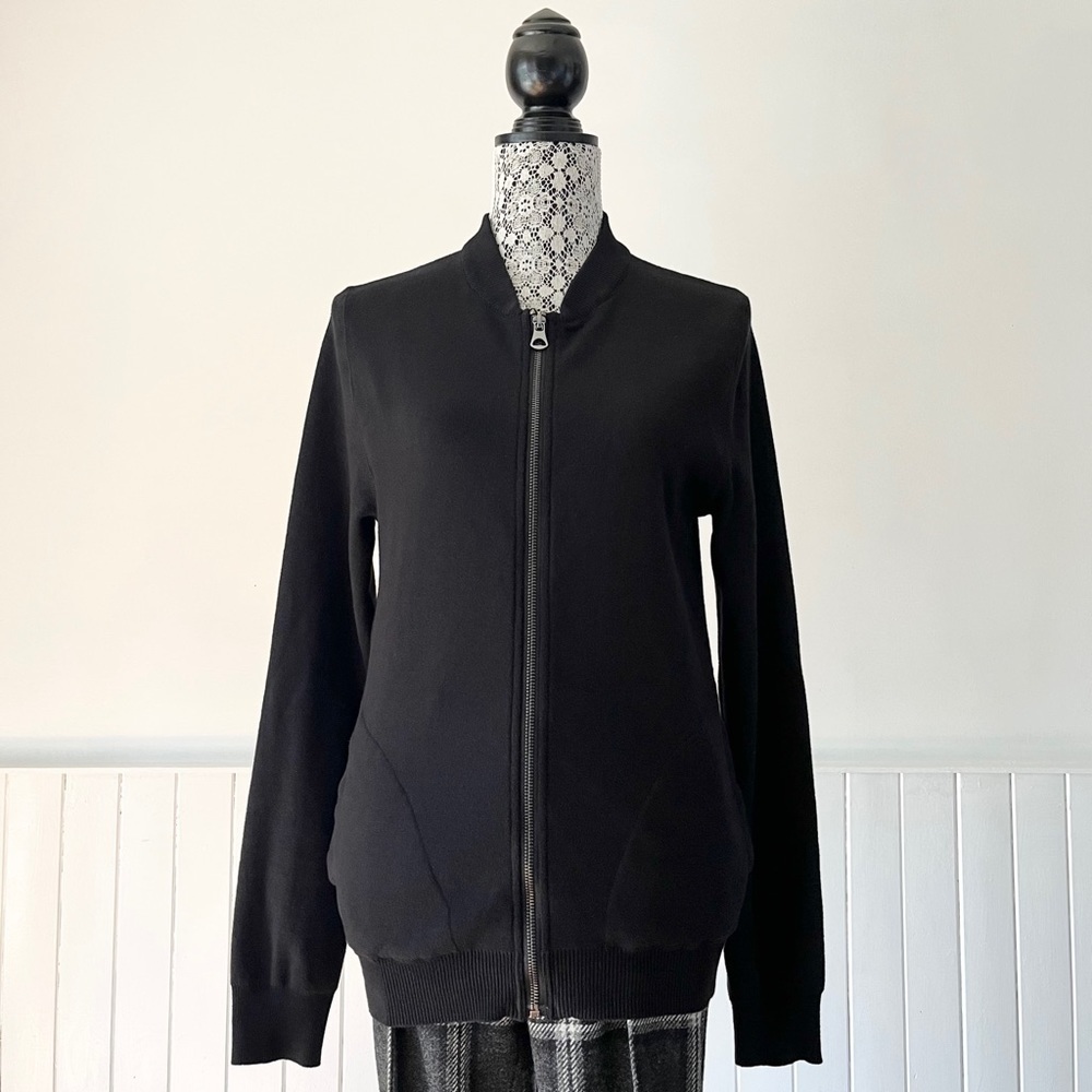 H&M L.O.G.G. Black Full Zip Cardigan Size S